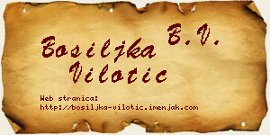 Bosiljka Vilotić vizit kartica